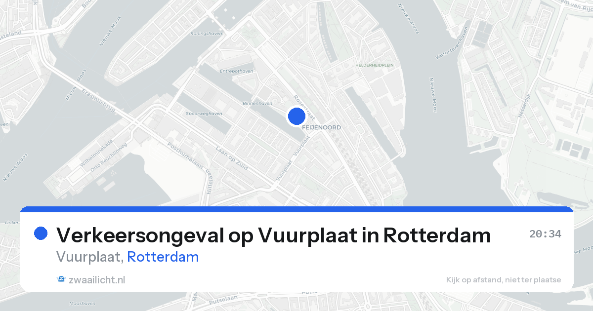 Verkeersongeval op Vuurplaat in Rotterdam — 25 aug 2026