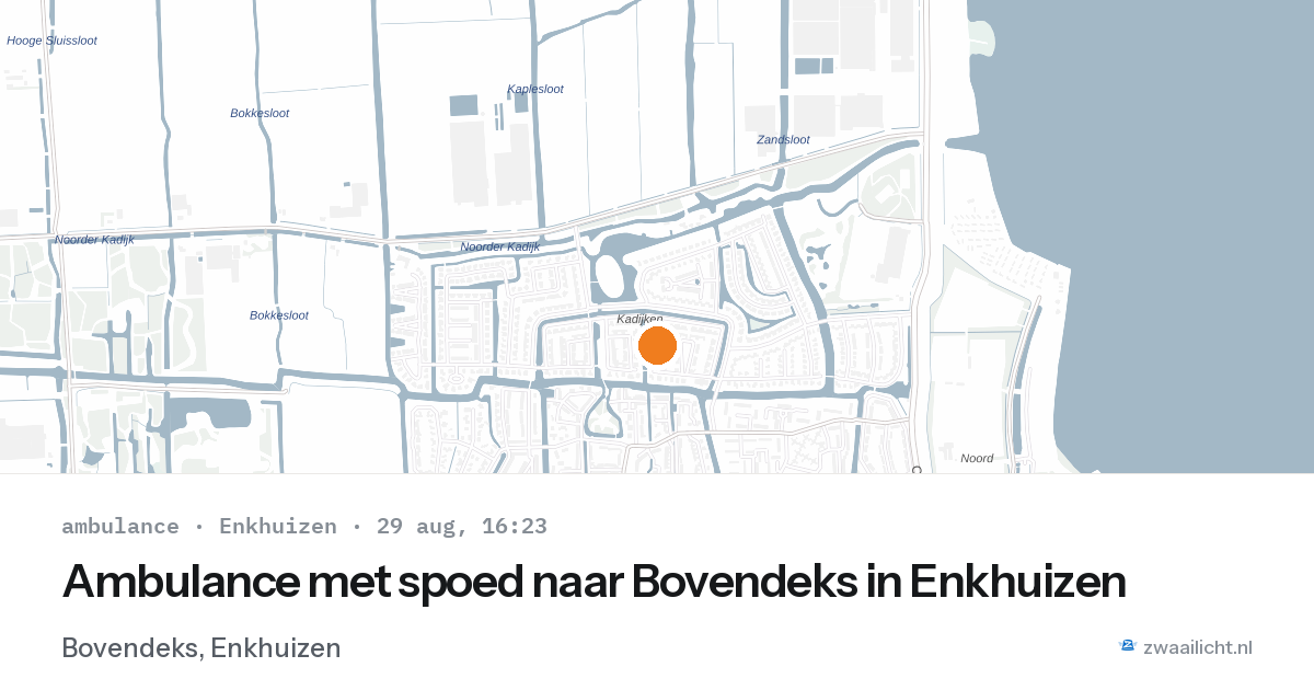 Ambulance met spoed naar Bovendeks in Enkhuizen — 29 aug 2026