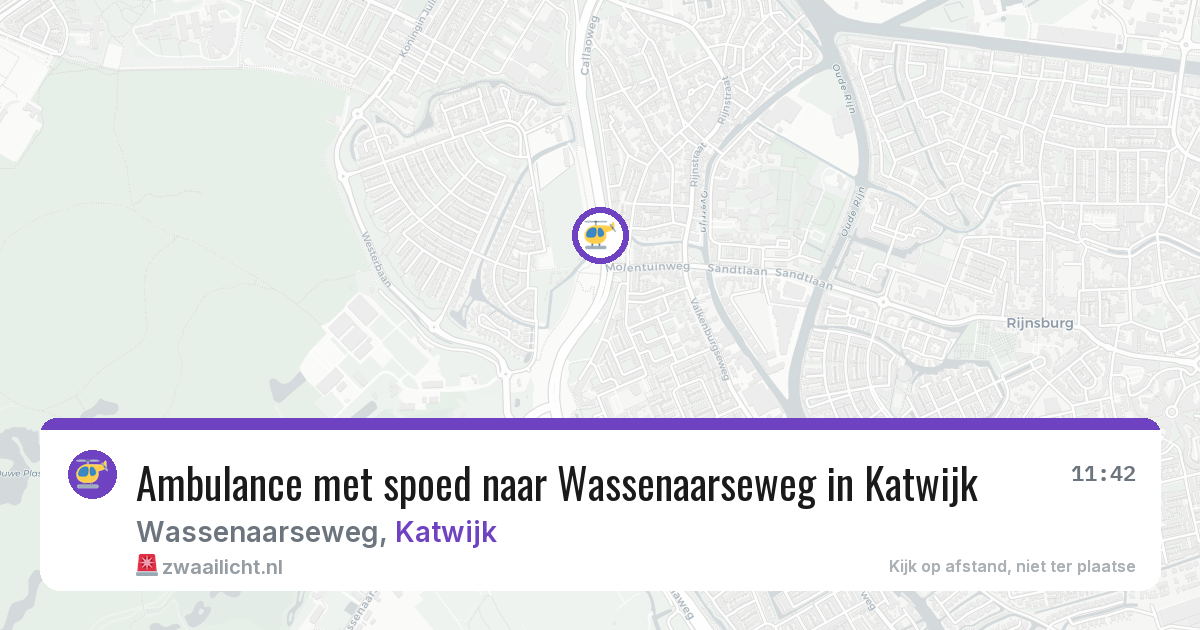 Ambulance met spoed naar Wassenaarseweg in Katwijk — 7 aug 2026
