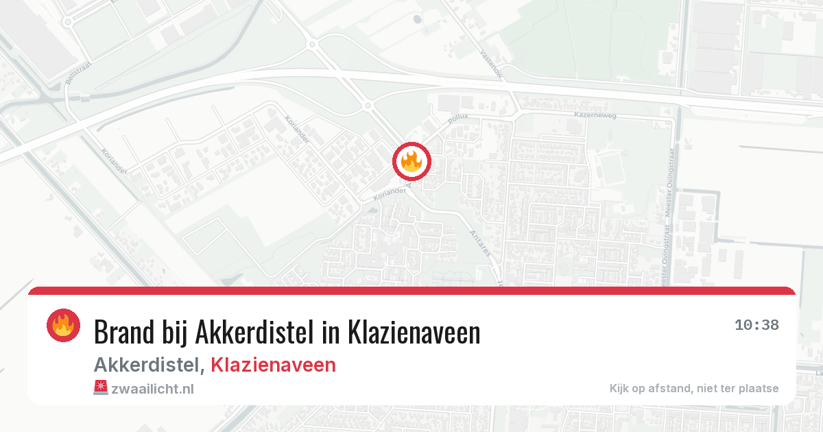Brand bij Akkerdistel in Klazienaveen — 25 jun 2026