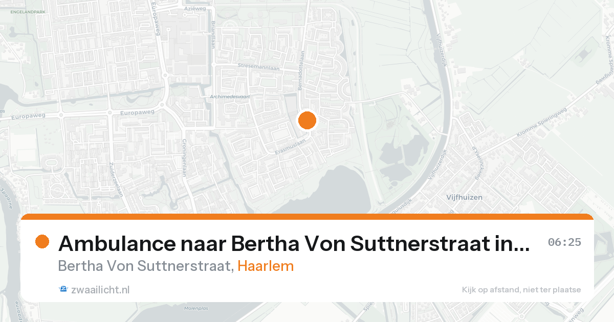 Ambulance naar Bertha Von Suttnerstraat in Haarlem — 24 aug 2026