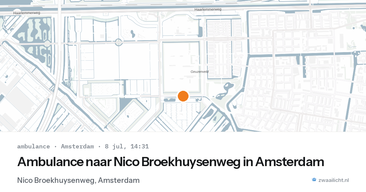 Ambulance naar Nico Broekhuysenweg in Amsterdam — 8 jul 2026