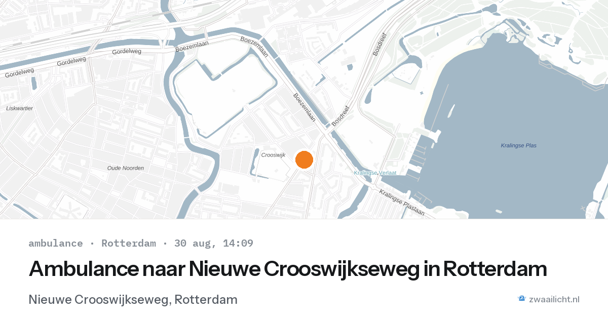 Ambulance naar Nieuwe Crooswijkseweg in Rotterdam — 30 aug 2026