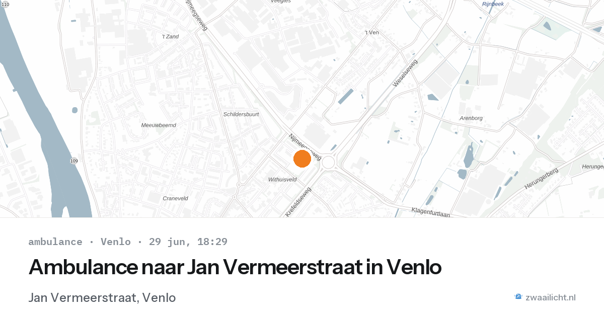 Ambulance naar Jan Vermeerstraat in Venlo — 29 jun 2026