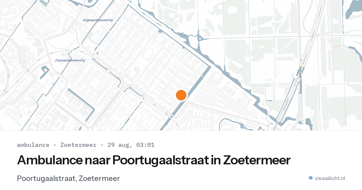 Ambulance naar Poortugaalstraat in Zoetermeer — 29 aug 2026