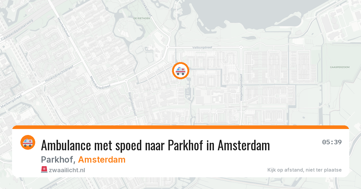 Ambulance met spoed naar Parkhof in Amsterdam — 19 mrt 2026