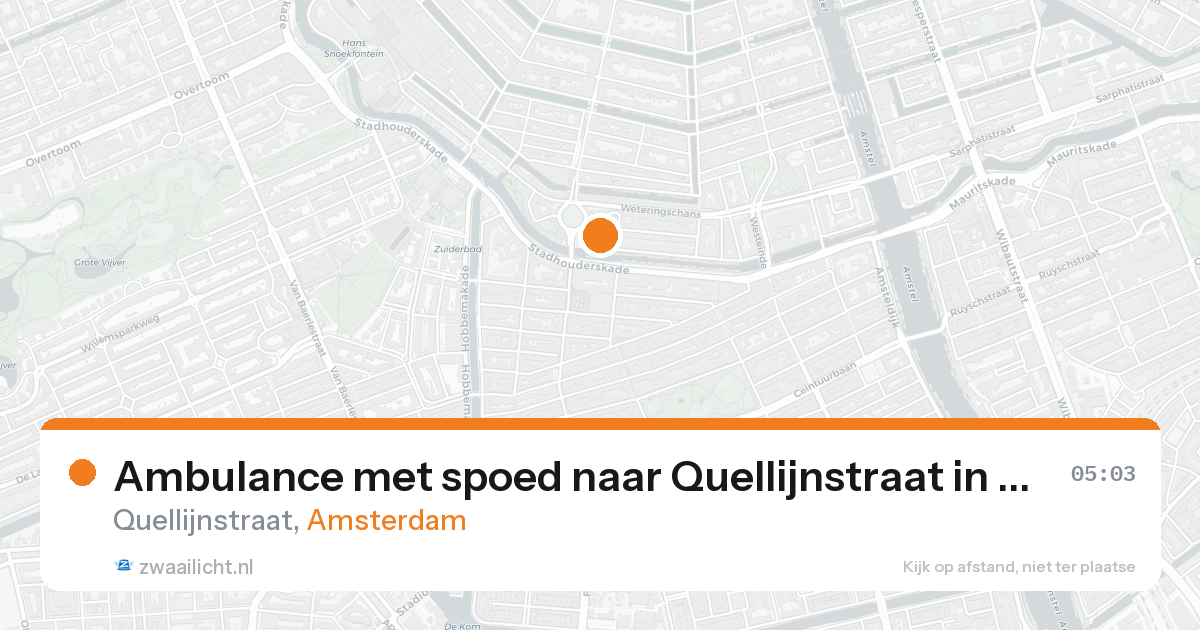 Ambulance met spoed naar Quellijnstraat in Amsterdam — 15 jun 2026