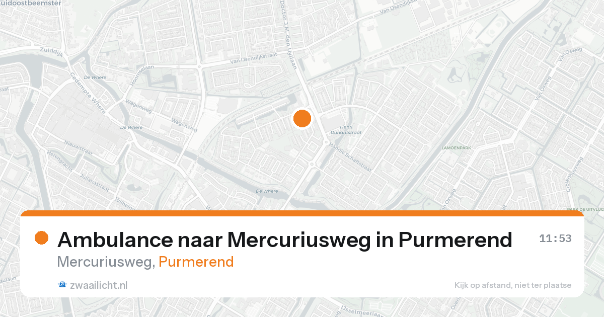 Ambulance naar Mercuriusweg in Purmerend — 25 aug 2026