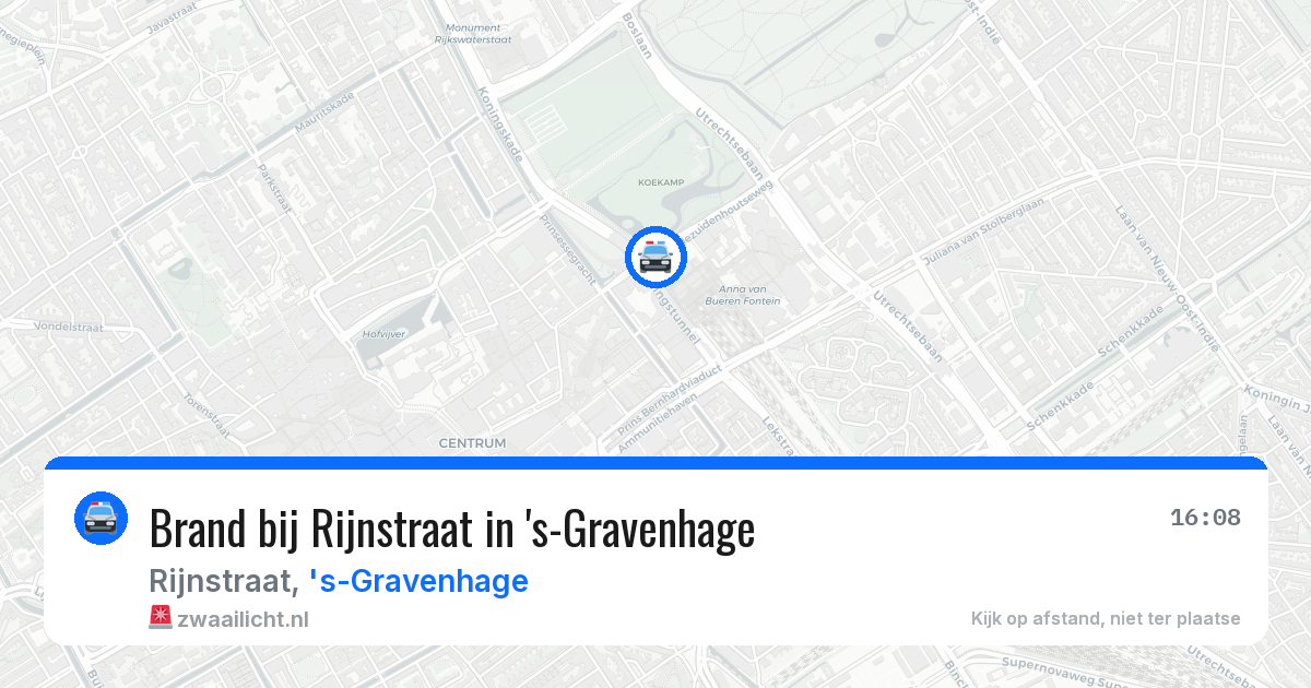 Brand bij Rijnstraat in 's-Gravenhage — 20 mrt 2026