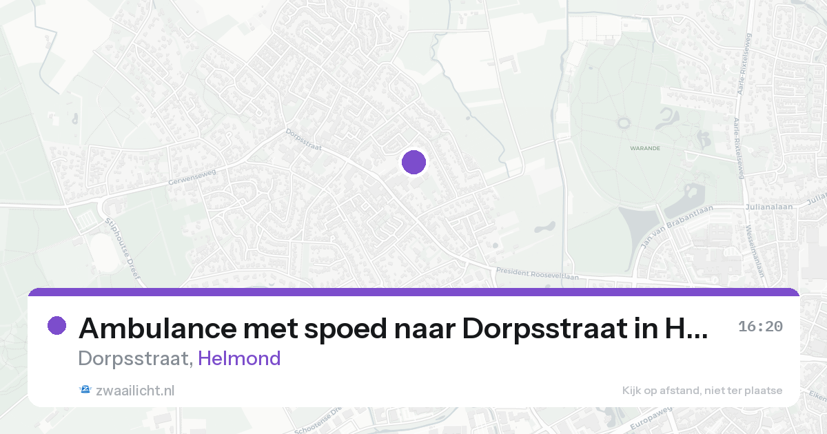 Ambulance met spoed naar Dorpsstraat in Helmond — 16 aug 2026