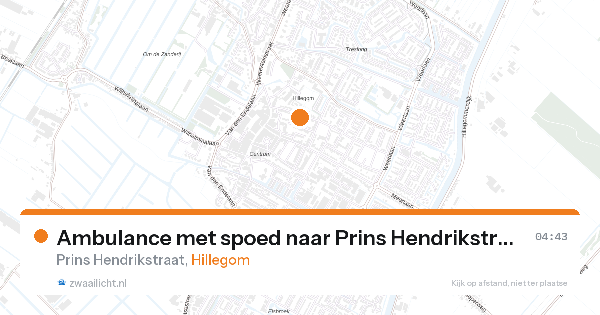 Ambulance met spoed naar Prins Hendrikstraat in Hillegom — 7 mei 2026