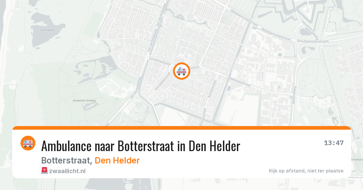 Ambulance naar Botterstraat in Den Helder — 4 jul 2026