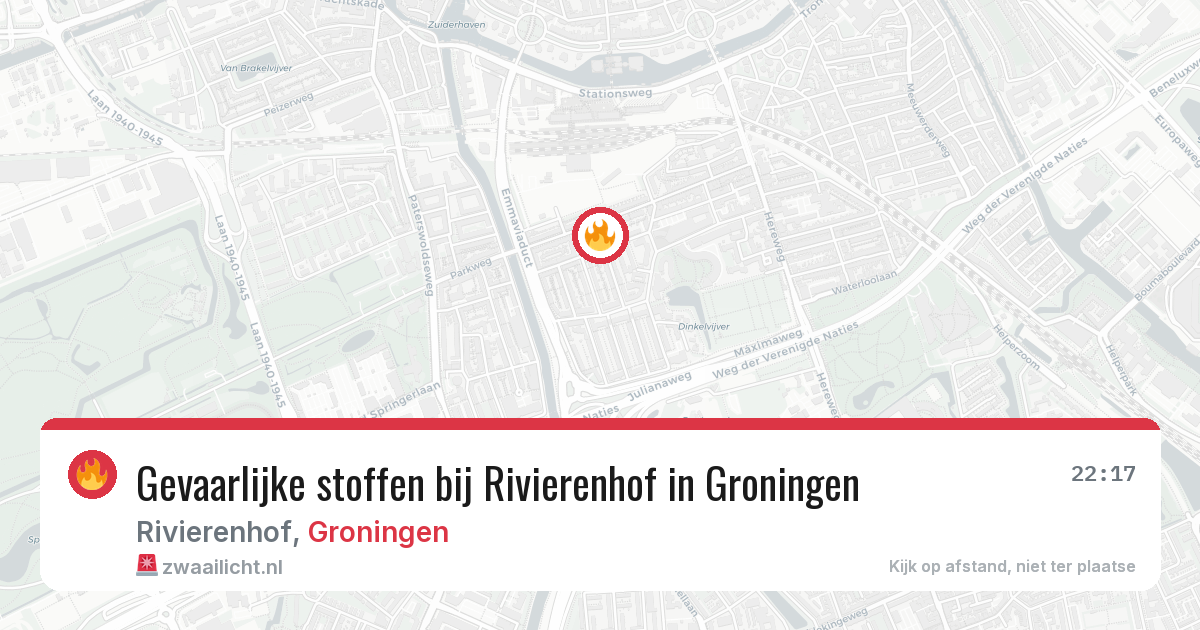 Gevaarlijke stoffen bij Rivierenhof in Groningen — 16 mei 2026