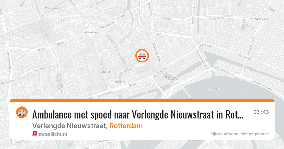 Ambulance met spoed naar Verlengde Nieuwstraat in Rotterdam — 7 jul 2026