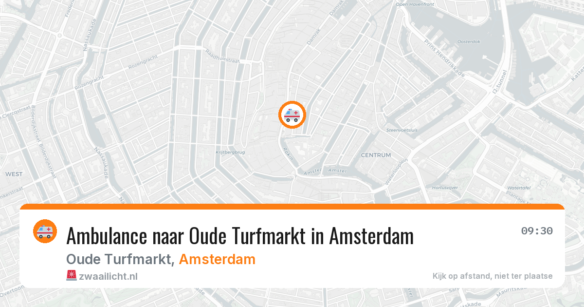 Ambulance naar Oude Turfmarkt in Amsterdam — 9 jun 2026