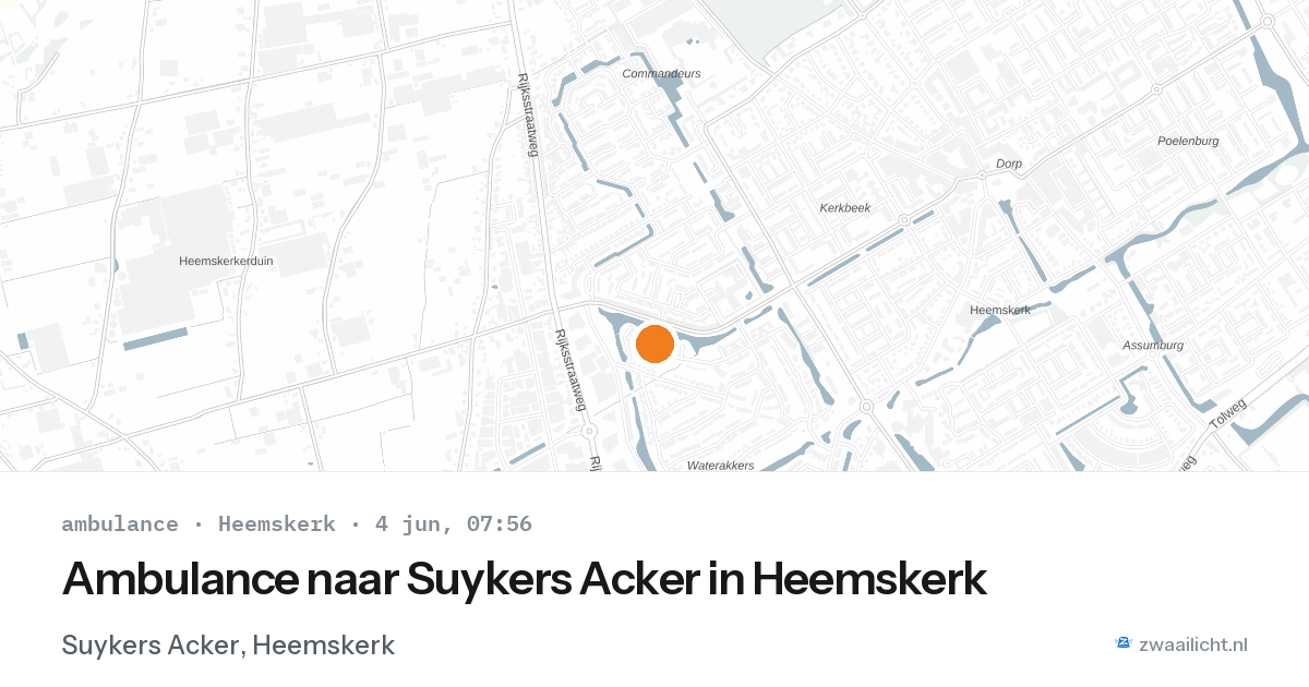 Ambulance naar Suykers Acker in Heemskerk — 4 jun 2026