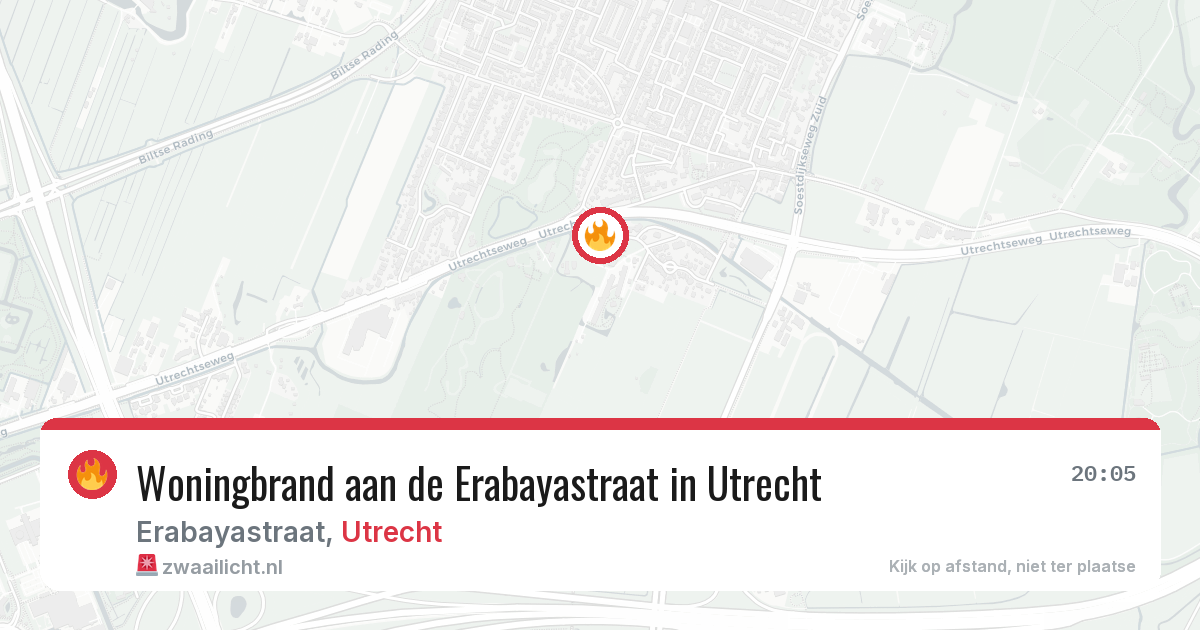 Woningbrand aan de Erabayastraat in Utrecht — 29 jun 2026