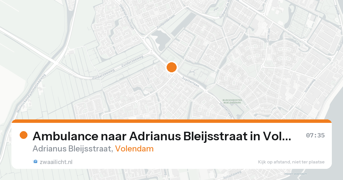 Ambulance naar Adrianus Bleijsstraat in Volendam — 15 aug 2026