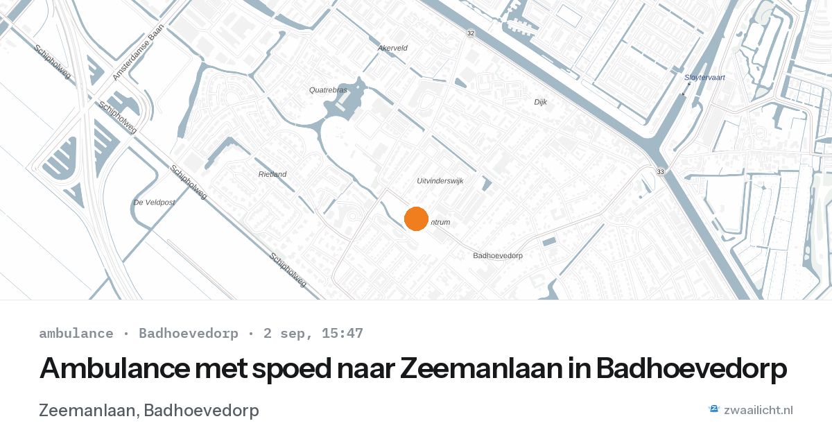 Ambulance met spoed naar Zeemanlaan in Badhoevedorp — 2 sep 2026