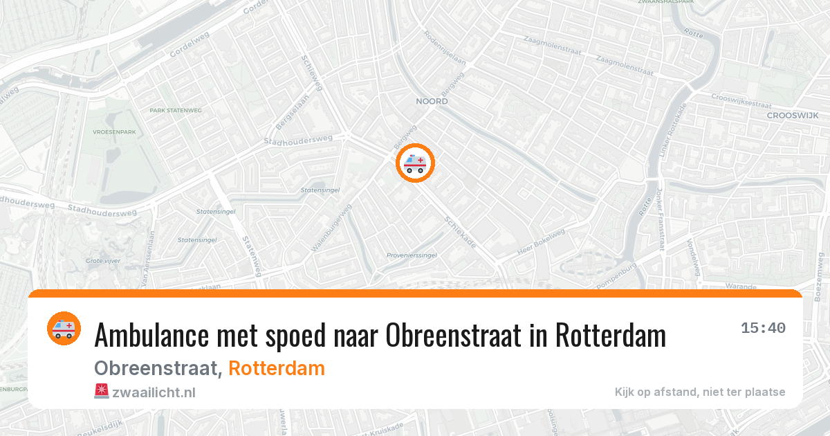 Ambulance met spoed naar Obreenstraat in Rotterdam — 12 jul 2026
