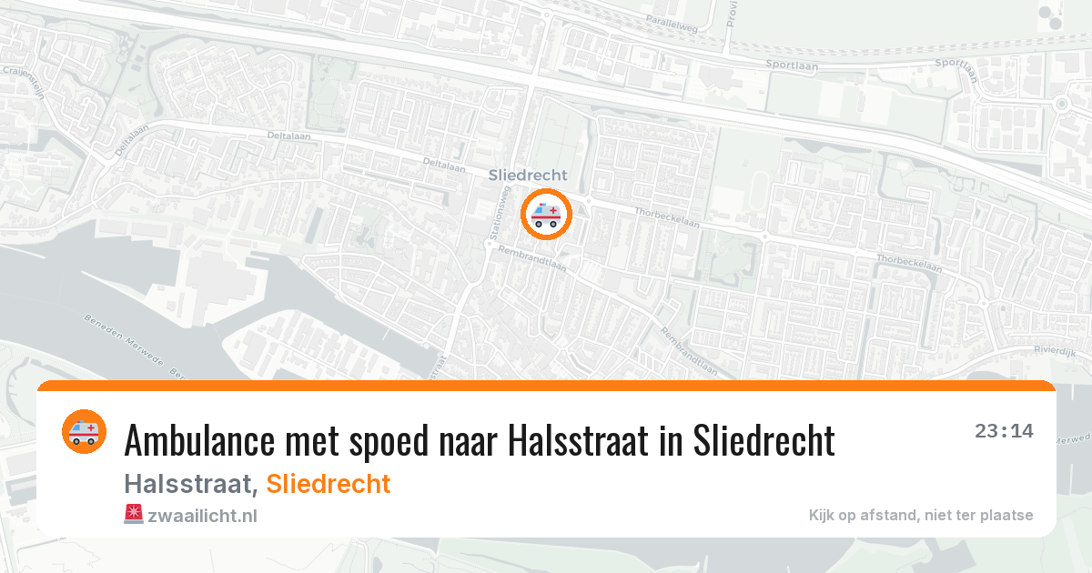 Ambulance met spoed naar Halsstraat in Sliedrecht — 25 jun 2026
