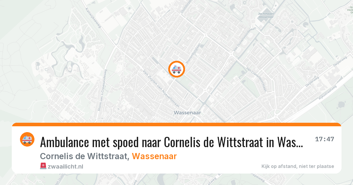 Ambulance met spoed naar Cornelis de Wittstraat in Wassenaar — 12 jul 2026
