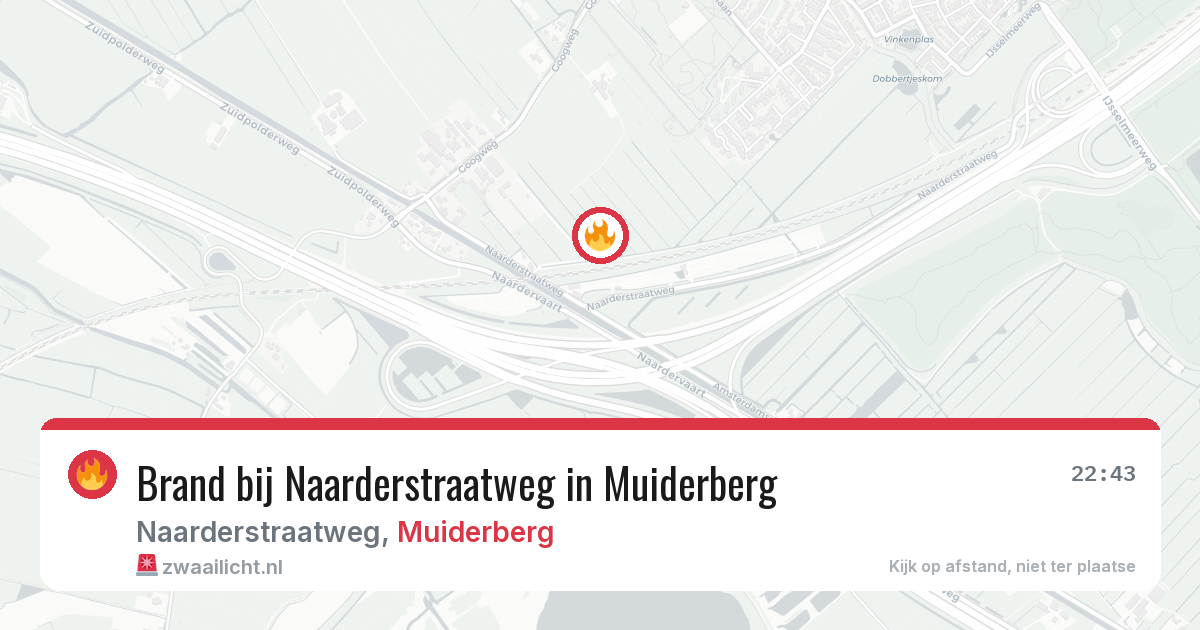 Brand bij Naarderstraatweg in Muiderberg — 19 jun 2026