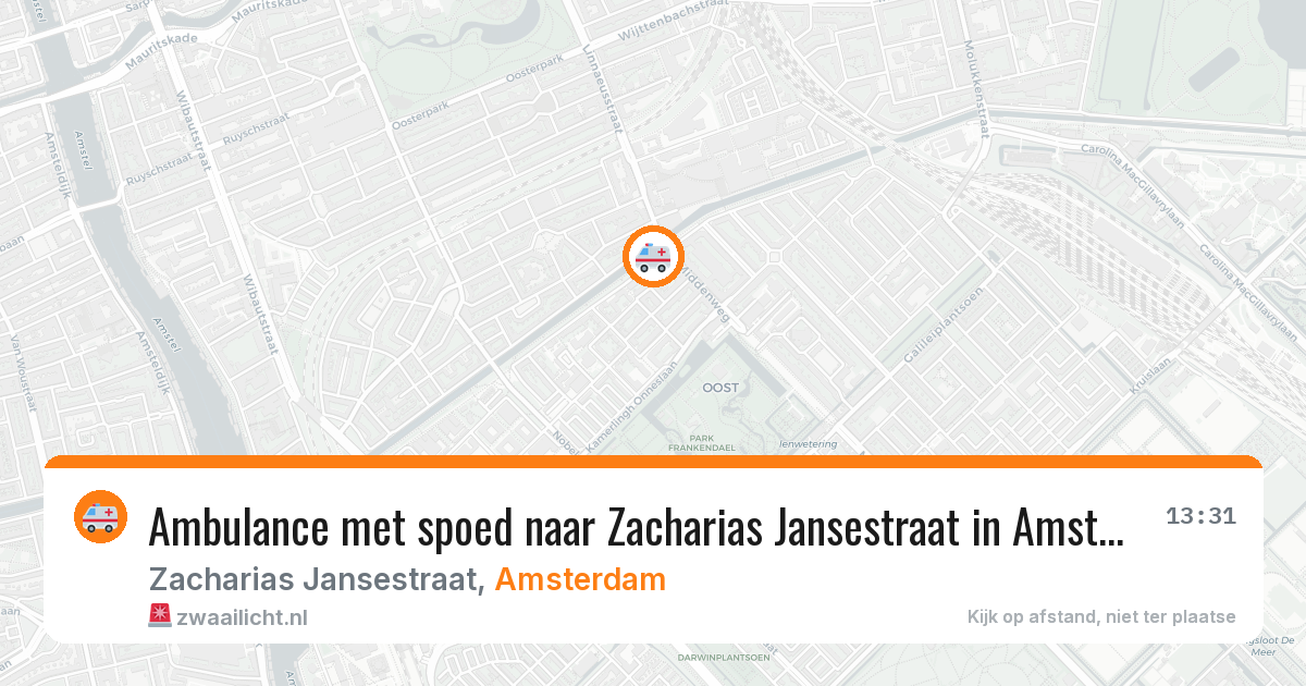Ambulance met spoed naar Zacharias Jansestraat in Amsterdam — 8 aug 2026