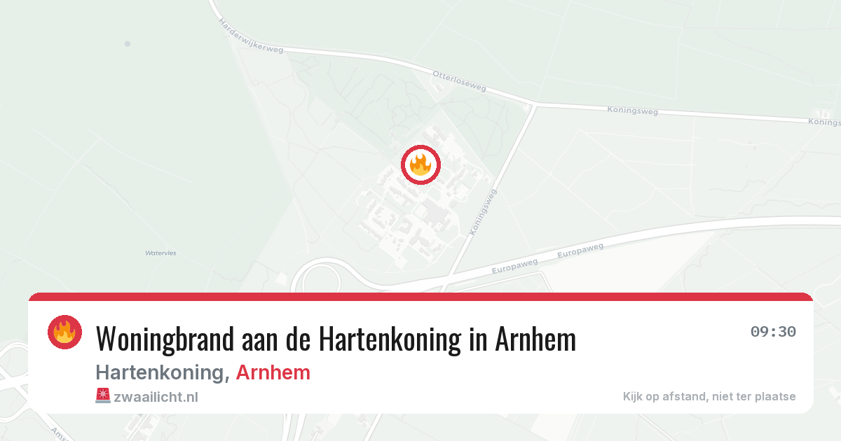 Woningbrand aan de Hartenkoning in Arnhem — 12 aug 2026