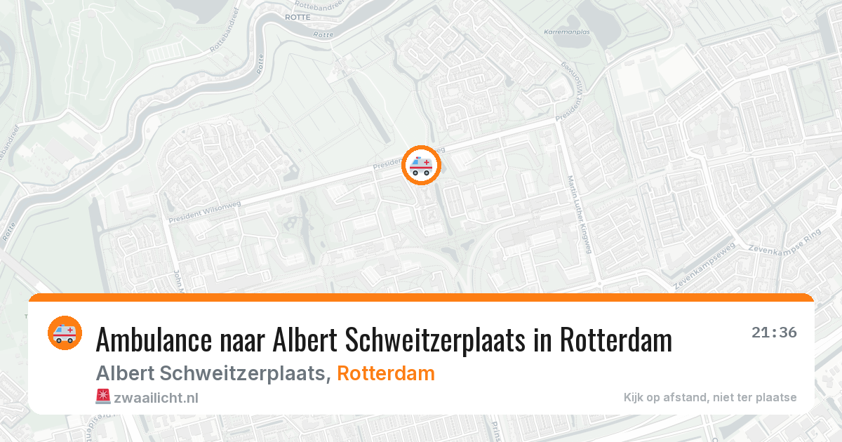 Ambulance naar Albert Schweitzerplaats in Rotterdam — 10 aug 2026