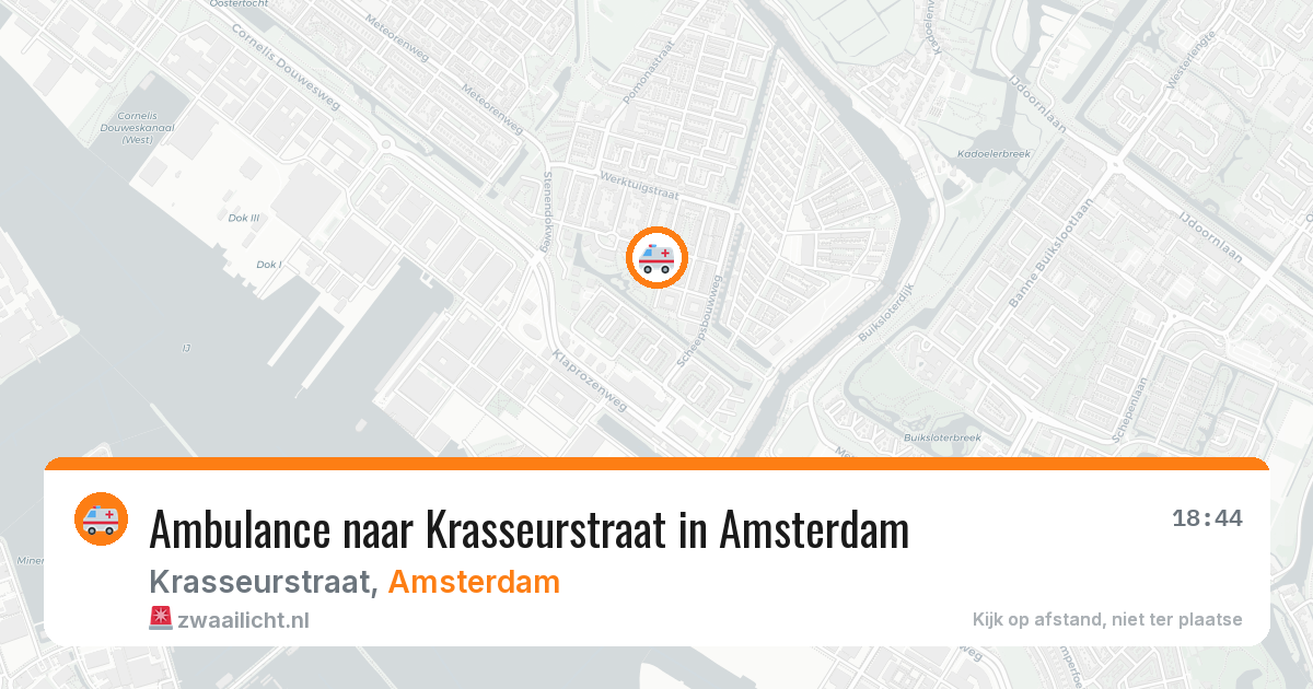 Ambulance naar Krasseurstraat in Amsterdam — 13 aug 2026