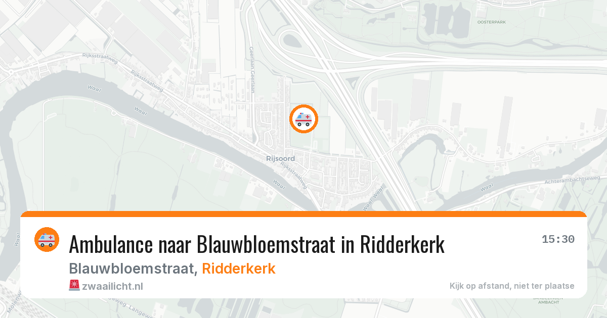 Ambulance naar Blauwbloemstraat in Ridderkerk — 30 mei 2026