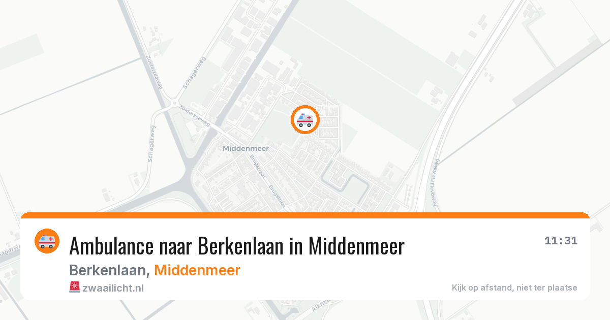 Ambulance naar Berkenlaan in Middenmeer — 25 mei 2026