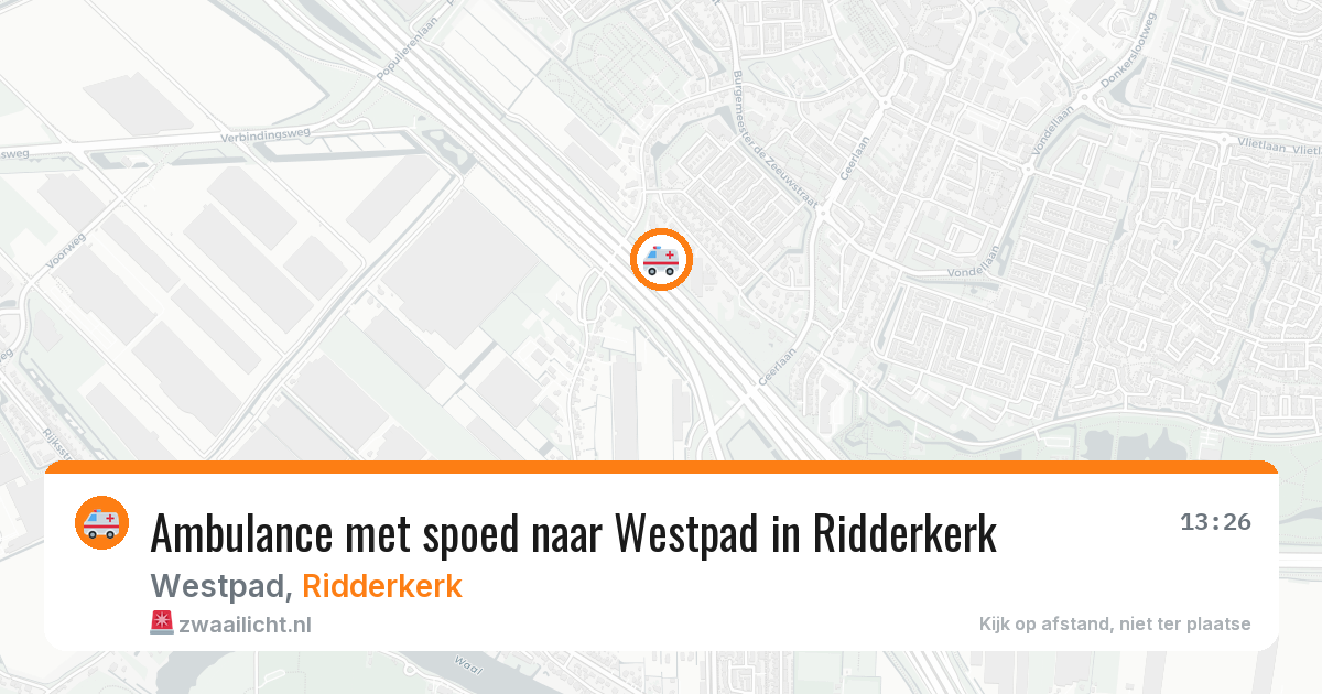 Ambulance met spoed naar Westpad in Ridderkerk — 22 jun 2026