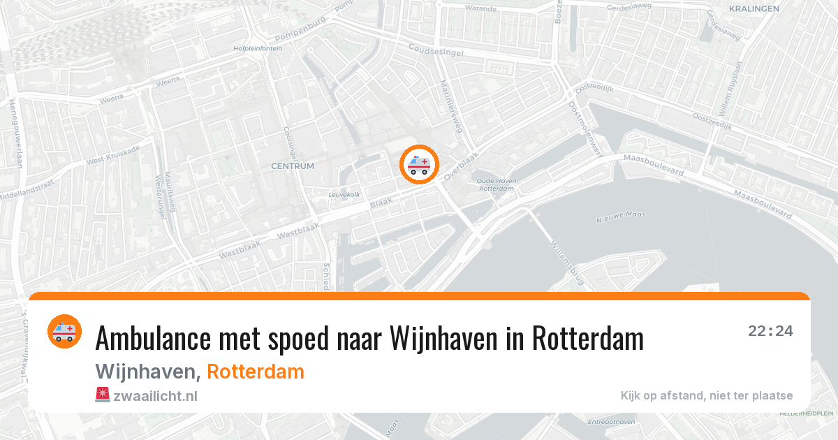 Ambulance met spoed naar Wijnhaven in Rotterdam — 14 aug 2026