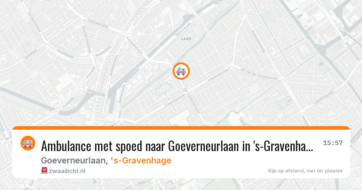 Ambulance met spoed naar Goeverneurlaan in 's-Gravenhage — 10 aug 2026