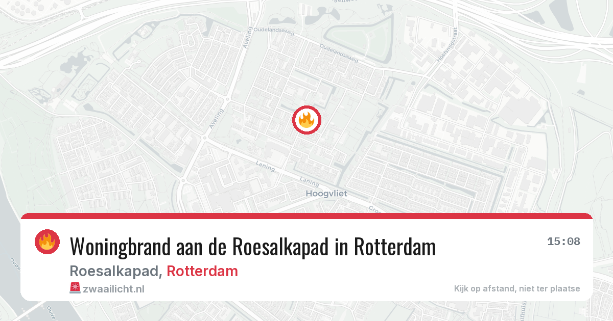 Woningbrand aan de Roesalkapad in Rotterdam — 18 mrt 2026