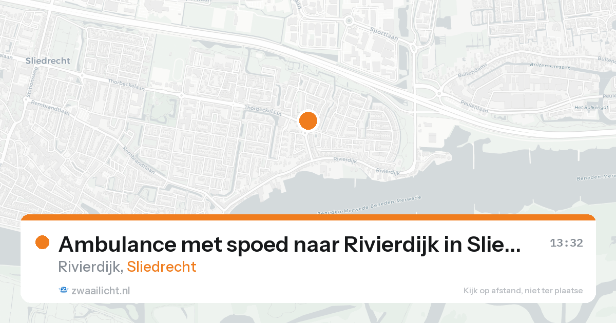 Ambulance met spoed naar Rivierdijk in Sliedrecht — 16 aug 2026