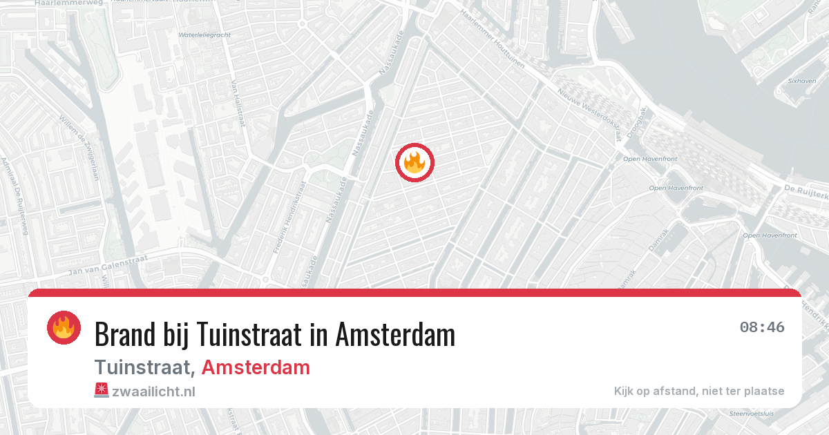 Brand bij Tuinstraat in Amsterdam — 1 jun 2026