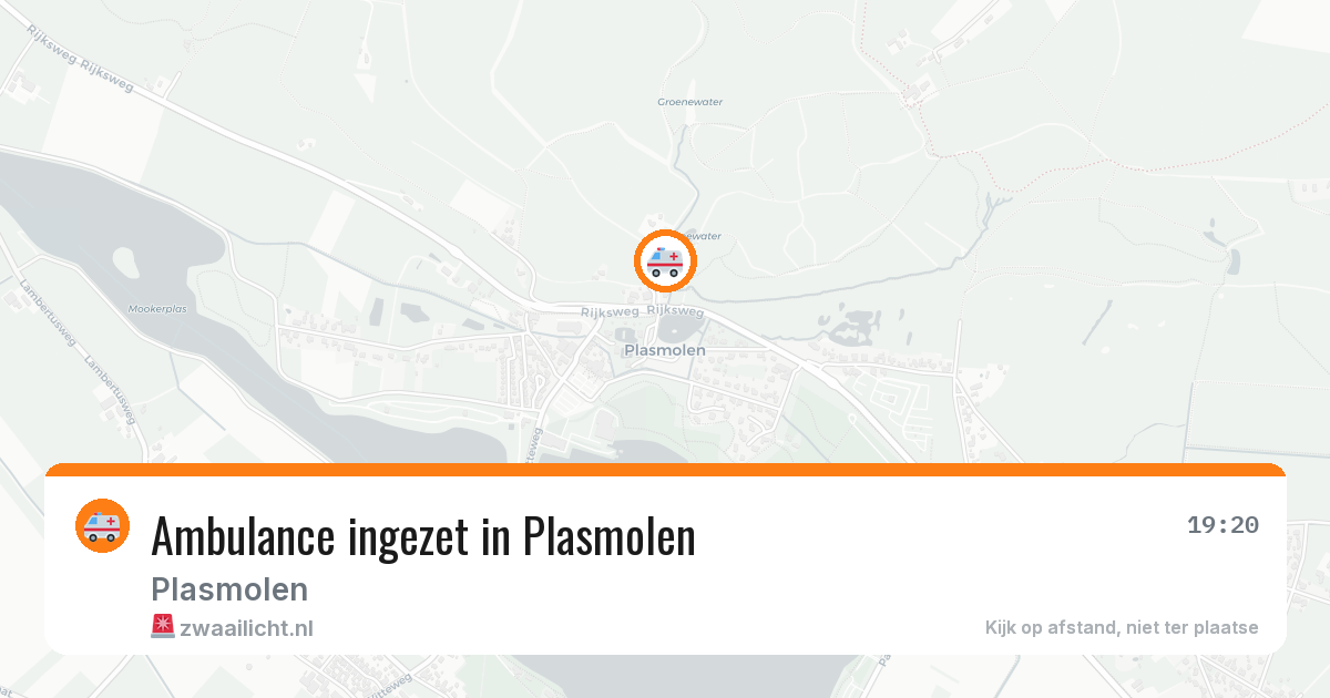 Ambulance ingezet in Plasmolen — 19 jun 2026
