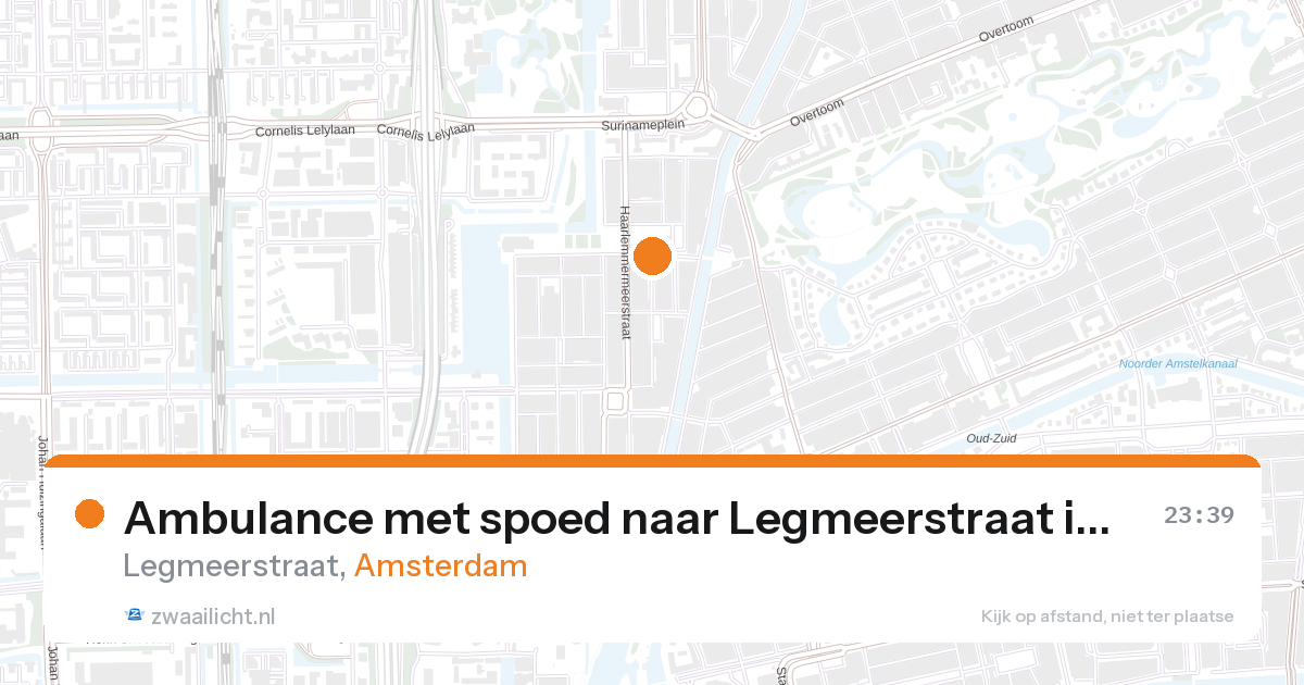 Ambulance met spoed naar Legmeerstraat in Amsterdam — 27 aug 2026