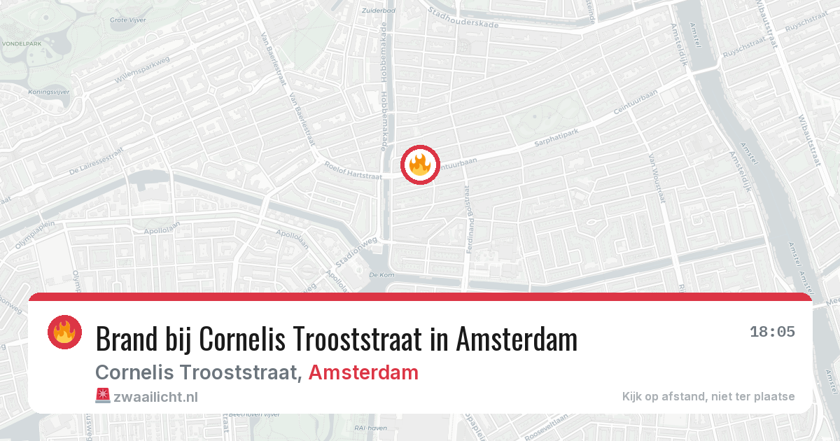 Brand bij Cornelis Trooststraat in Amsterdam — 5 mrt 2026