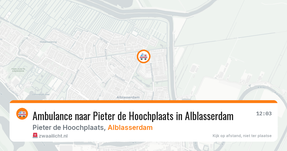 Ambulance naar Pieter de Hoochplaats in Alblasserdam — 6 jun 2026