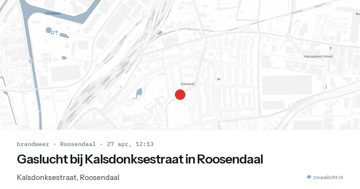 Gaslucht bij Kalsdonksestraat in Roosendaal — 27 apr 2026