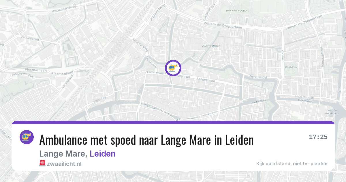 Ambulance met spoed naar Lange Mare in Leiden — 6 jun 2026