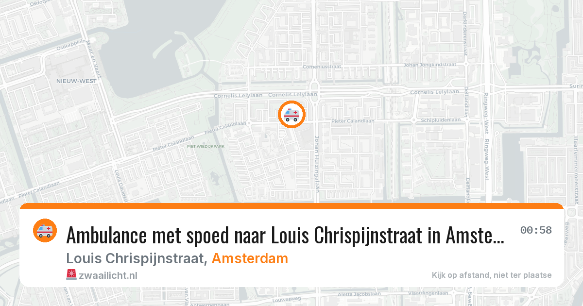 Ambulance met spoed naar Louis Chrispijnstraat in Amsterdam — 21 jun 2026