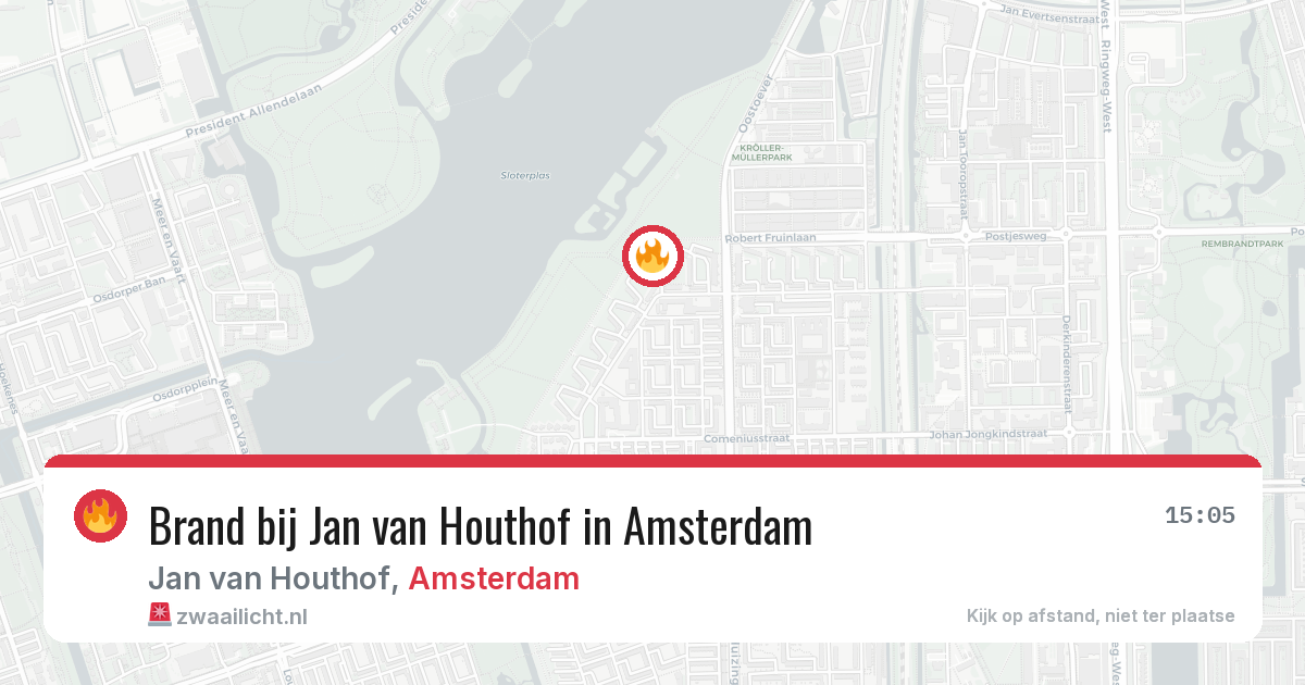 Brand bij Jan van Houthof in Amsterdam — 9 jun 2026