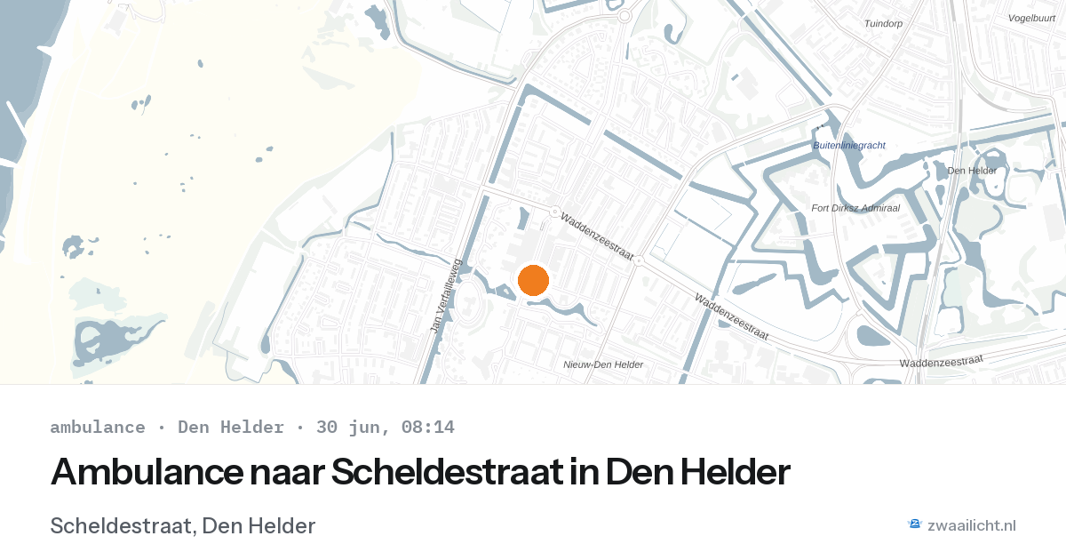 Ambulance naar Scheldestraat in Den Helder — 30 jun 2026