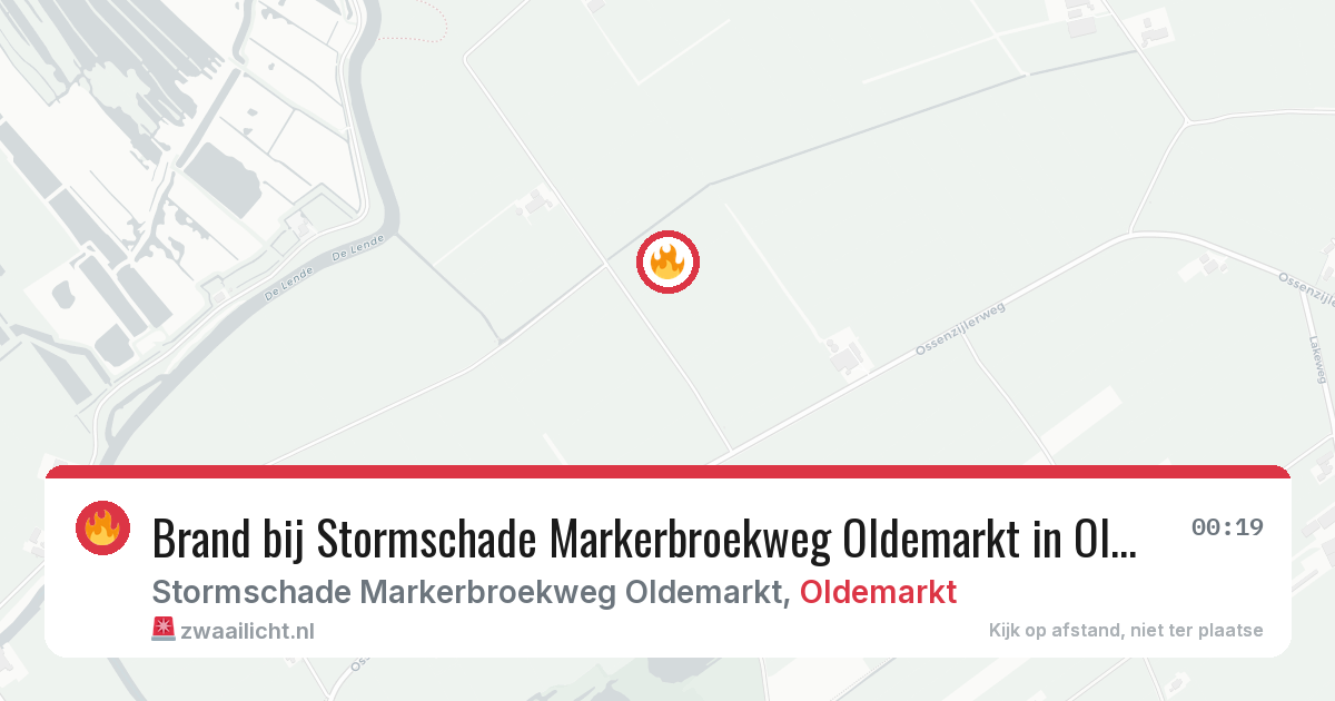 Brand bij Stormschade Markerbroekweg Oldemarkt in Oldemarkt — 19 jun 2026