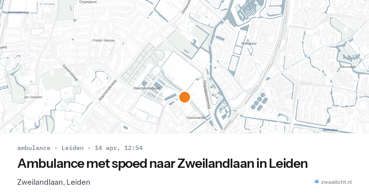 Ambulance met spoed naar Zweilandlaan in Leiden — 14 apr 2026